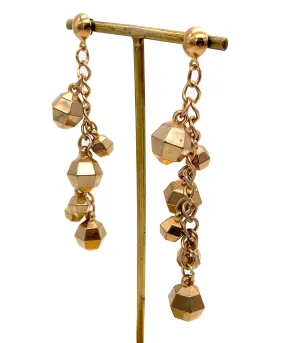 【USA輸入】ヴィンテージ ゴールド ミラーボール ピアス/Vintage Gold mirrorball Post Earrings