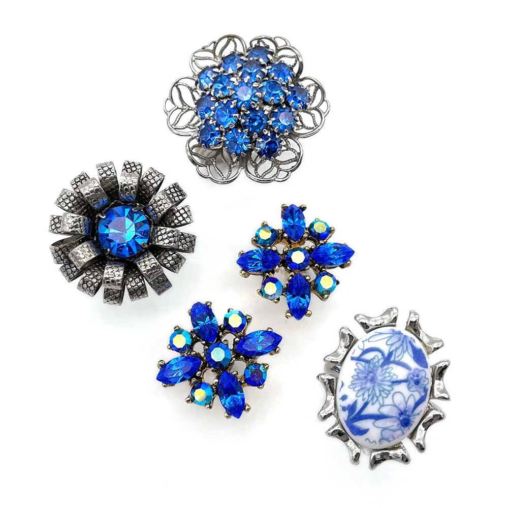 【USA輸入】ヴィンテージ ブルー オーロラ ビジュー ピアス/Vintage Blue Aurora Bijou Post Earrings