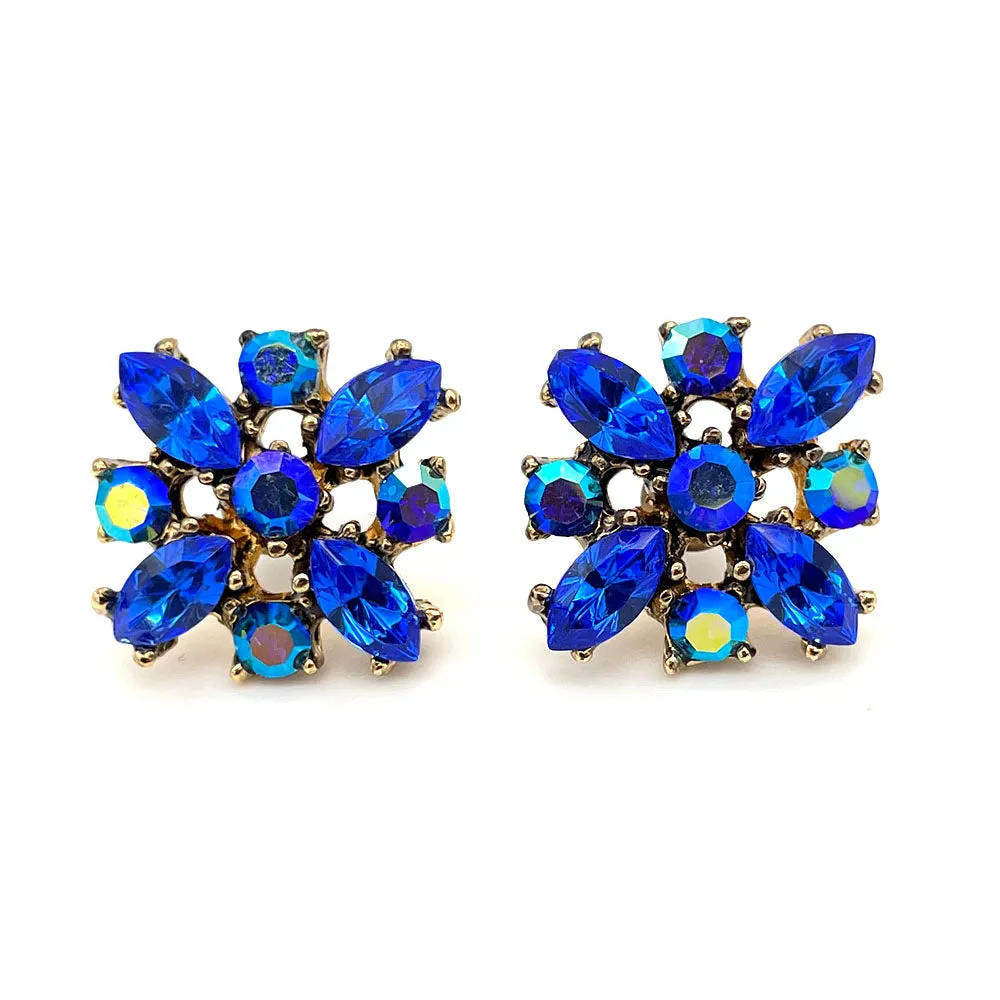 【USA輸入】ヴィンテージ ブルー オーロラ ビジュー ピアス/Vintage Blue Aurora Bijou Post Earrings